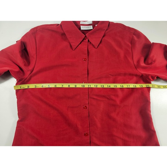 Villager stain resistant red holiday soft long sleeve button up sz 12 ^ - Picture 5 of 6
